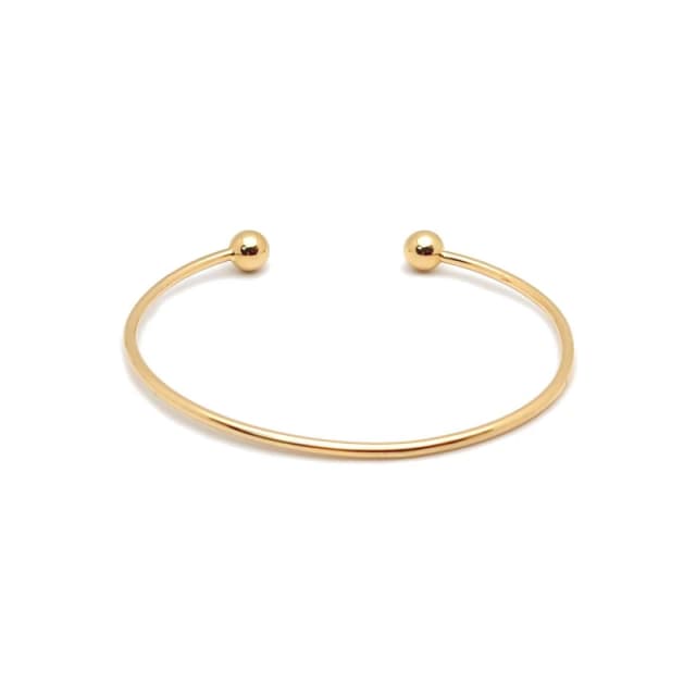 Jewelco London 9ct Gold 1.5mm Wire Bead Ball Torque Baby Bangle Bracelet, 5mm - JKB100 Gold