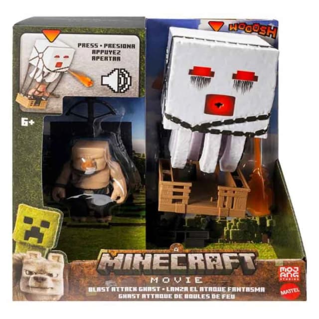 Minecraft Blast Attack Ghast Action Figure Set With Lights, Sounds & More Inspired By The Movie One Colour WDXDA Unisex