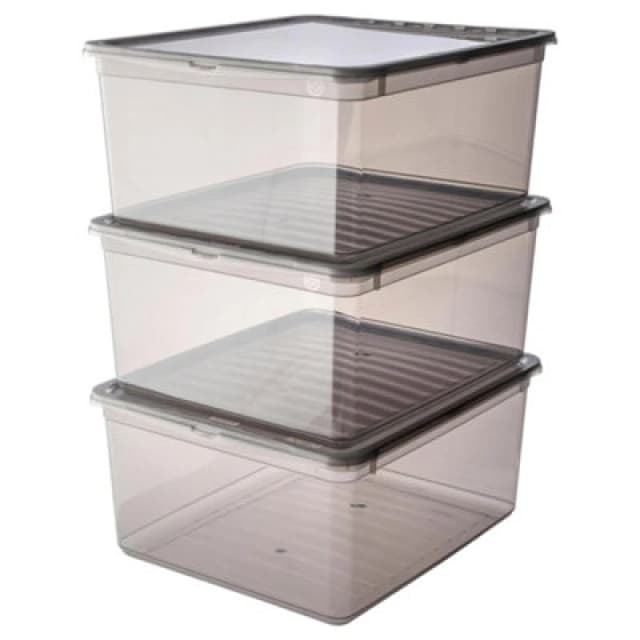 Keeeper Set Of 3 Storage Boxes 18 Litre With Lid And Air Control System