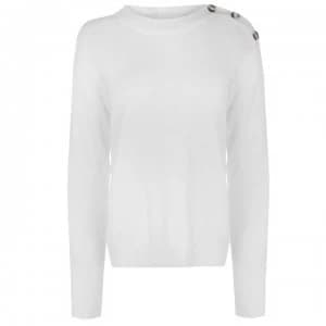 JDY Laura Button Knit Jumper - White