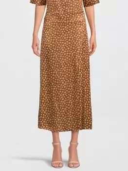 Aligne Gisele Satin Split Midi Skirt - Toffee Daisy
