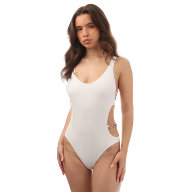 Diesel Womens Plunge Swimsuit Bright White female 12