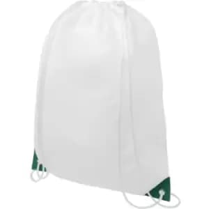 Oriole Contrast Drawstring Bag (One Size) (White/Green) - Bullet