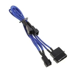 BitFenix Alchemy Molex to 3pin x3 Fan adaptor 12V 20cm - Blue