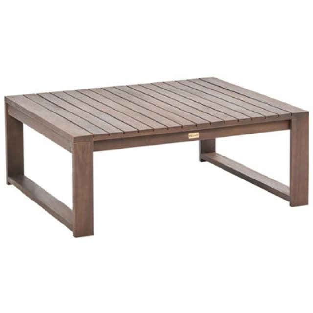 Beliani Garden Coffee Table Timor 90 Cm 75cm Certified Acacia Wood Dark Brown