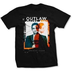Johnny Cash - Outlaw Photo Unisex Large T-Shirt - Black