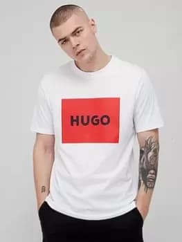 Hugo Dulive Red Logo White T-Shirt