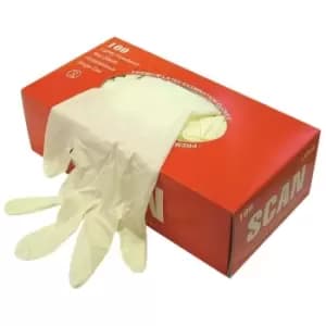 SCAGLOLATEXL Latex Examination Gloves - L (Box 100) - Scan