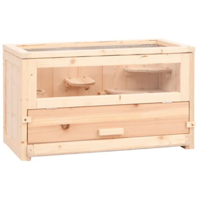 VIDAXL Hamster Cage 60x30x35cm Solid Wood Fir Vidaxl 8720845956271