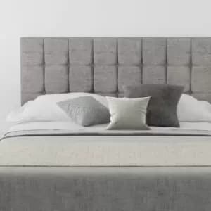 Sinatra Upholstered Headboard, Firenza Velour, Silver - Headboard 60cm Size Double (135x200)