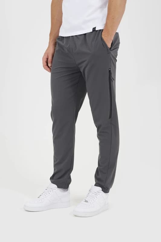 Brave Soul Brave Soul Men Straight Leg Elasticated Waist Trousers in Dark Grey Size: Small Dark Grey S Male 5063487120765