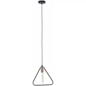 Premier Housewares - Chandelier / Ceiling Light Black Triangle Shaped Pendant Lights For Ceiling / Hallway / Living Room Robust Metal Hanging