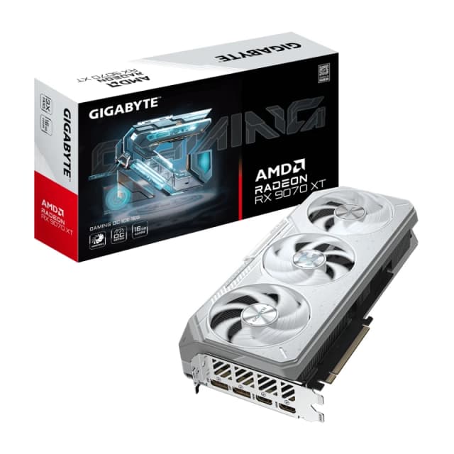 Gigabyte Gigabyte Radeon RX 9070 XT GAMING OC ICE 16G Graphics Card - 16GB GDDR6, 256bit, PCI-E 5.0, 3060 MHz Core Clock, 2 x DisplayPort, 2 x HDMI, G