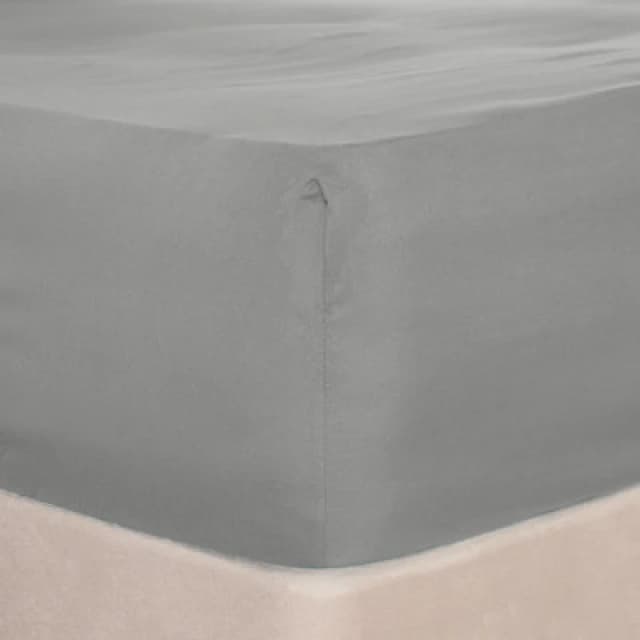 OHS OHS Plain Bed Sheet Microfibre Deep Fitted Soft in Grey Size: Single Grey Single Unisex 5027434182725