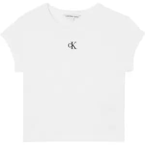Calvin Klein Jeans Slub Rib Fitted Tee - White