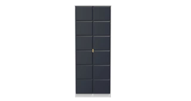 Bologna Ready Assembled Modern Matt Indigo & White Tall Double Wardrobe (H)1970mm (W)740mm (D)530mm