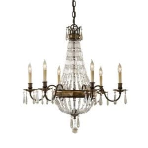 6 Light Chandelier British Bronze Finish, E14