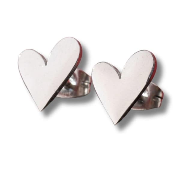 Aye Do Gifts Tilted Heart Stud Earrings 1746-NP Silver female Stud