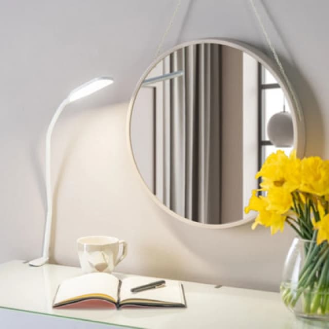 ValueLights Daylight Adjustable Reading Task LED Desk Lamp With Clamp in White White