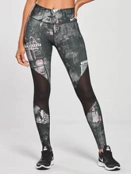 Nike Training Graffiti Print Tight Multi Print Size S Women