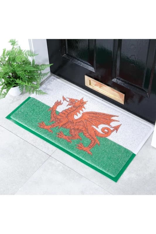 Native Natural Welsh Dragon Flag Doormat (70 X 40Cm)