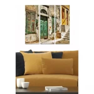 MDF3011663 Multicolor Decorative MDF Painting (3 Pieces)