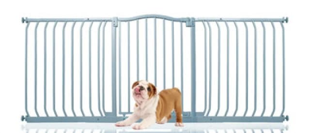Bettacare Curved Top Dog Gate, 179Cm - 188Cm, Matt Grey, Pressure Fit Pet Gate For Dog And Puppy, Pet And Dog Barrier
