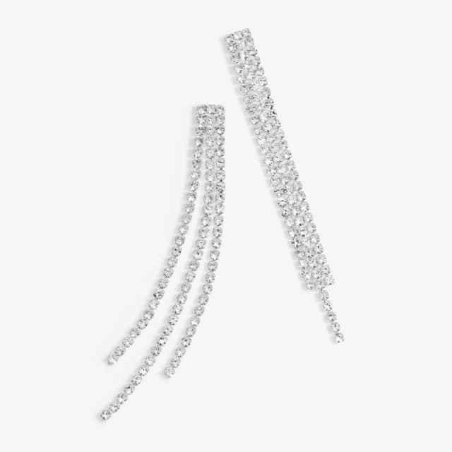 Jon Richard Silver Plated Crystal Drop Earrings Jewellery Sets One Size Silver 72242111000