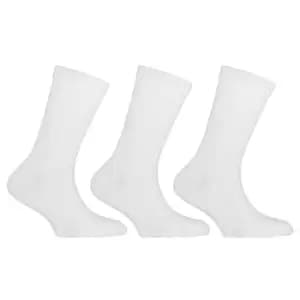 Childrens/Kids Plain Cotton Rich School Socks (Pack Of 3) (UK Shoe 12.5-3.5 , Euro 31-36 (Age: 8-12 years)) (White)