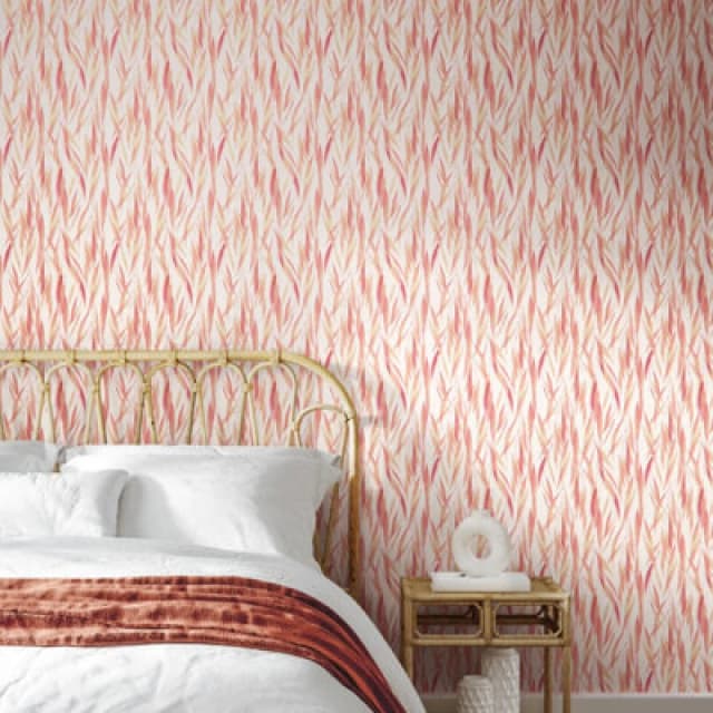 Hoopla Walls Eucalyptus Whisper - Coral Mix 10M Wallpaper