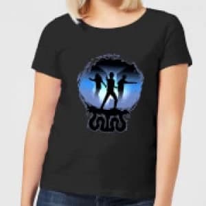 Harry Potter Silhouette Attack Womens T-Shirt - Black