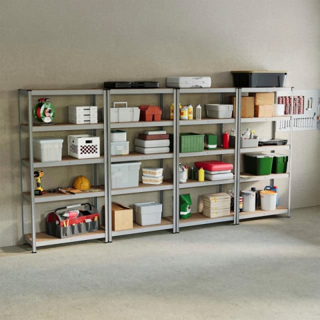 Lassic 5 Tier Heavy Duty Large Garage Shelves - 4 Bay Galvanised unisex 5 Tier
