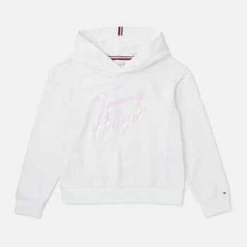 Tommy Hilfiger Girls Script Print Hoodie - White - 12 Years