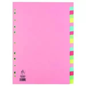 A4 Manilla Divider 20-Part Pink with Multi-Colour Tabs WX01517 WX01517