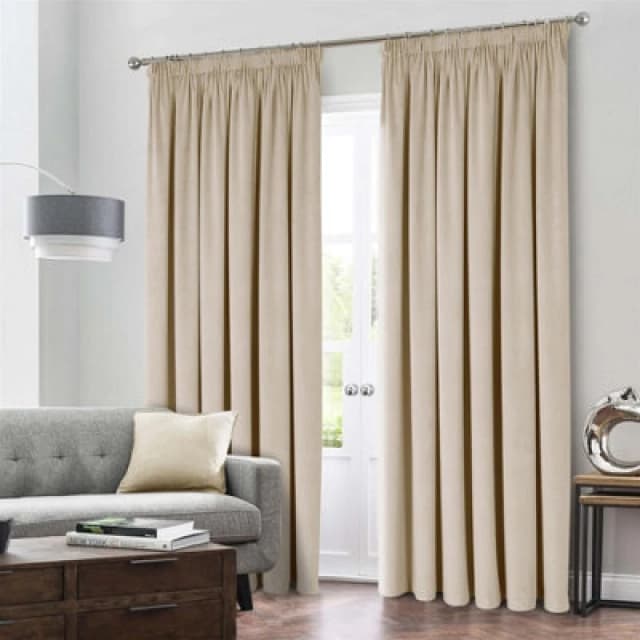 Luxury Living Montreal Taped Top Natural Curtains