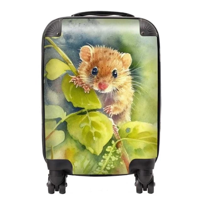 Warren Reed - Designer Dormouse Watercolour Suitcase in Brown Size: Small Brown Unisex Small
