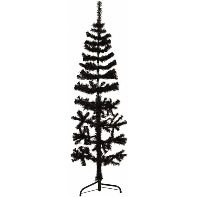 VIDAXL Vidaxl - Slim Artificial Half Christmas Tree with Stand Black 150cm 8720287000785