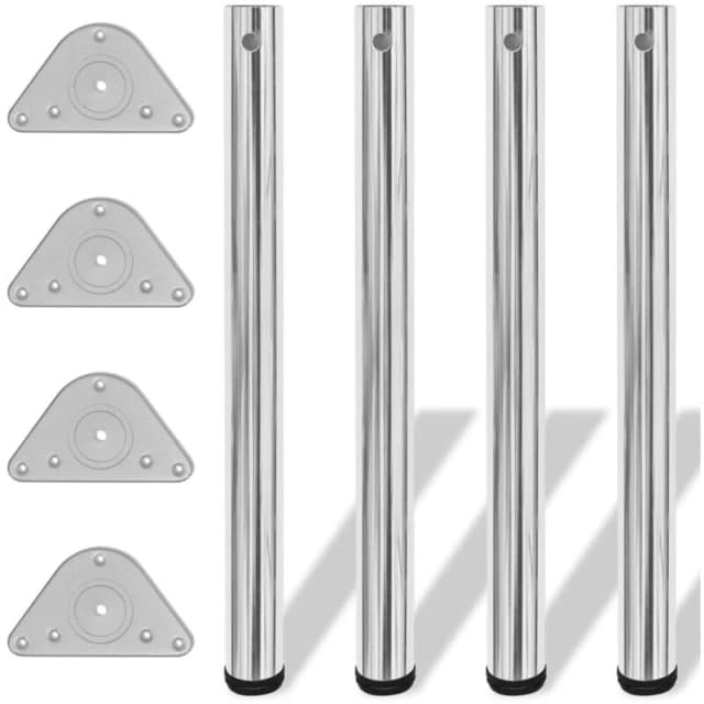 VIDAXL 4 Height Adjustable Table Legs Chrome 710 mm Vidaxl 8718475946571