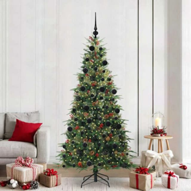 Vidaxl Artificial Hinged Christmas Tree Green 210 Cm Pe And Pvc