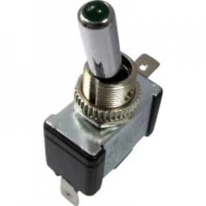 SCI Car toggle switch R13 404 SQ GREEN 12 Vdc 20 A 1 x OffOn latch