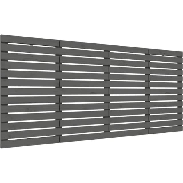 Vidaxl Wall Headboard Grey 156X3X91.5cm Solid Wood Pine, Grey 824690