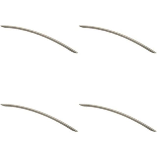 Loops 4x Curved Bow Cabinet Pull Handle 338 x 10mm 288mm Fixing Centres Satin Nickel Metallics unisex