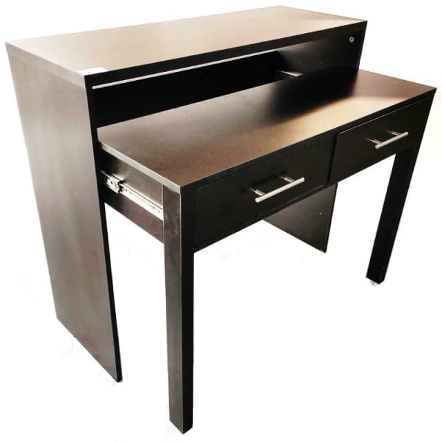 Gr8 Home Extending Computer Desk with 2 Drawers Console Dressing Table Black