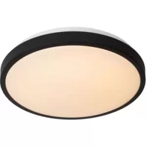 Lucide Dasher Modern Flush ceiling light Bathroom - Ø34,8cm - LED - 1x18W 2700K - IP44 - Black