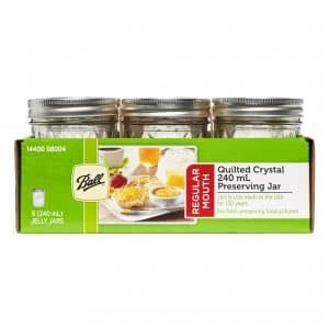 Pack of 6 Ball Mason 240ml Regular Mouth Preserving Jars Clear