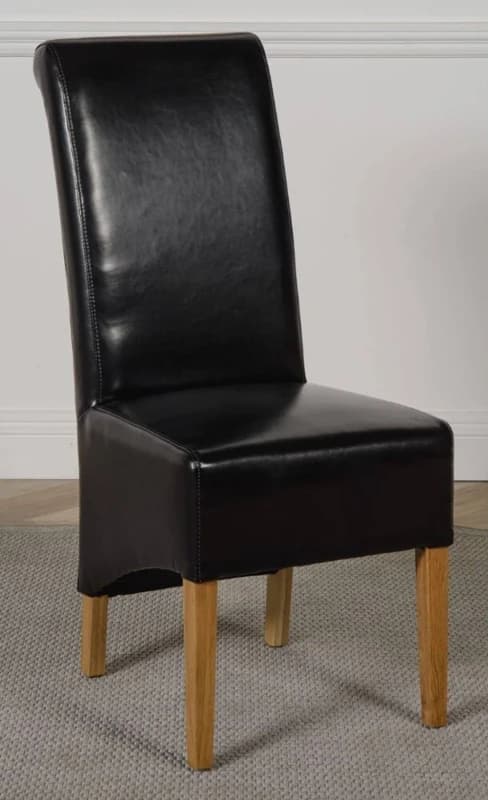 Thats Furniture Montana Leather Dining Chairs for Dining Room or Kitchen in Black Unisex