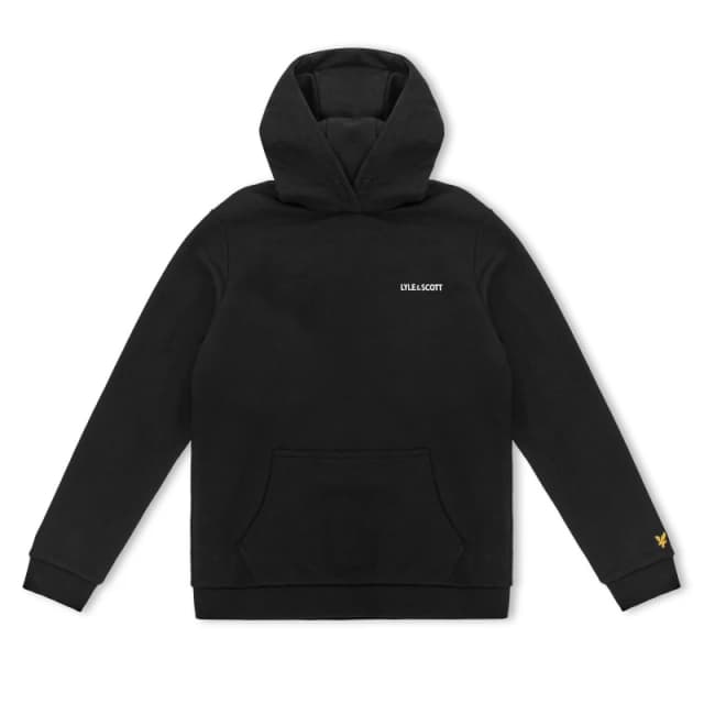 Lyle and Scott Kids Print Pull Over Hoodie Jet Black Z865 male 8-9Y