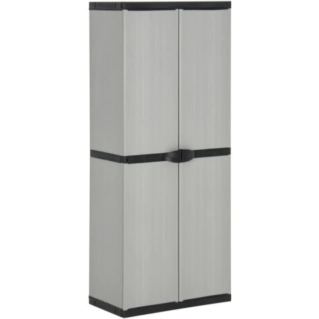 VIDAXL Vidaxl - Garden Storage Cabinet with 3 Shelves Grey&Black 68x40x168cm 8720286875513