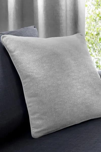 Fusion 'Sorbonne' Luxury Plain Dyed Filled Cushion 100% Cotton Silver