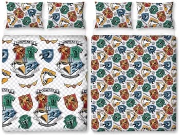 Harry Potter Kids Grid Hogwarts Bedding Set - Double
